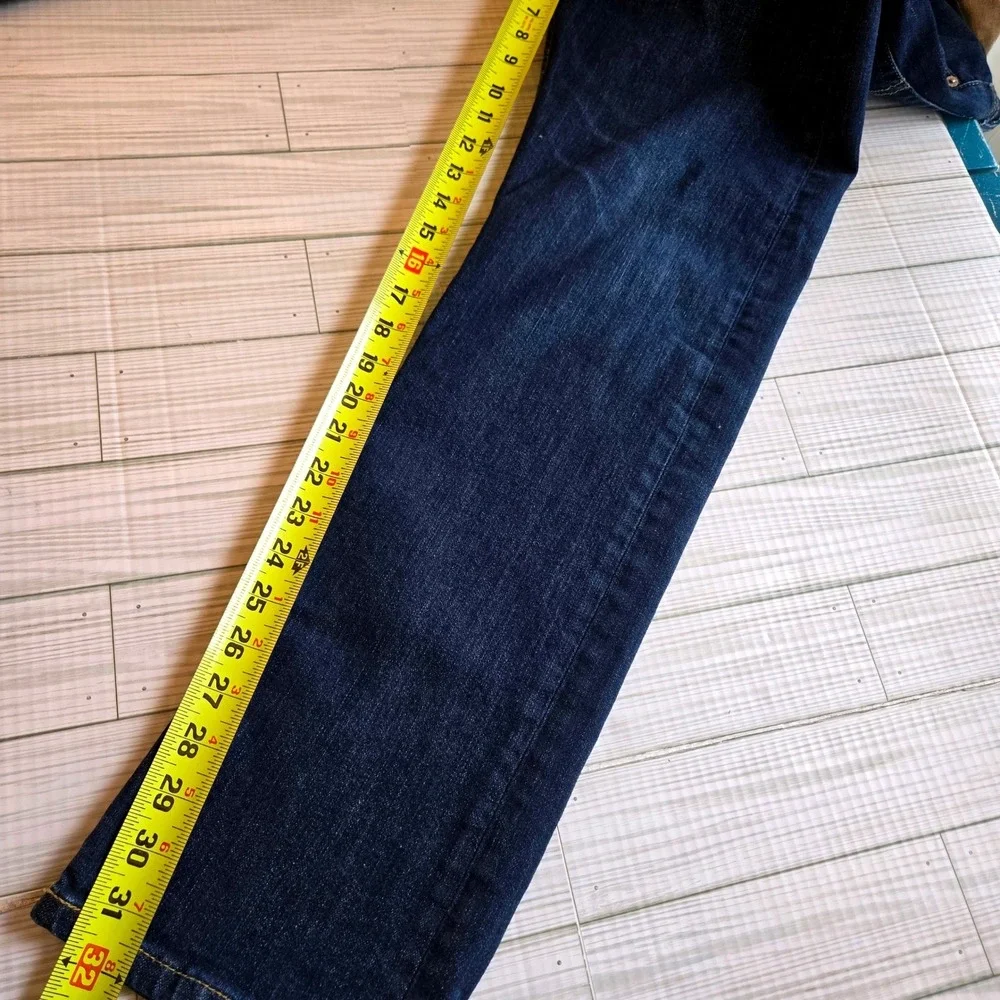 Levis 513 Slim Straight Jeans Mens 36x32 Dark‎ Indigo Blue Denim